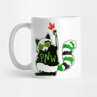 PNW Rebel Raccoon Maple Leaf Mug